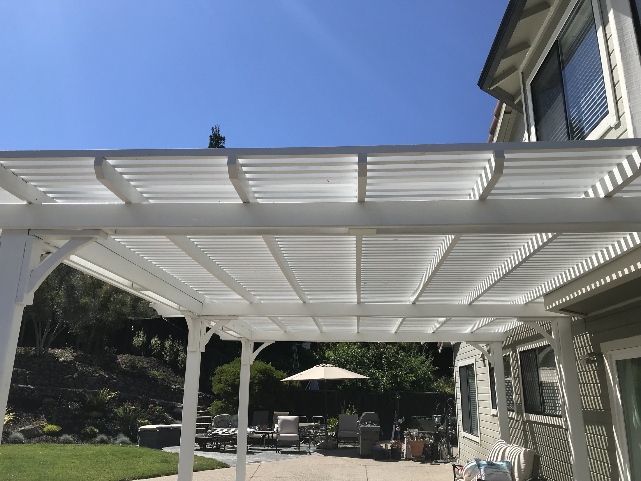 Completed pergola and patio cover by 360 Construction JN
