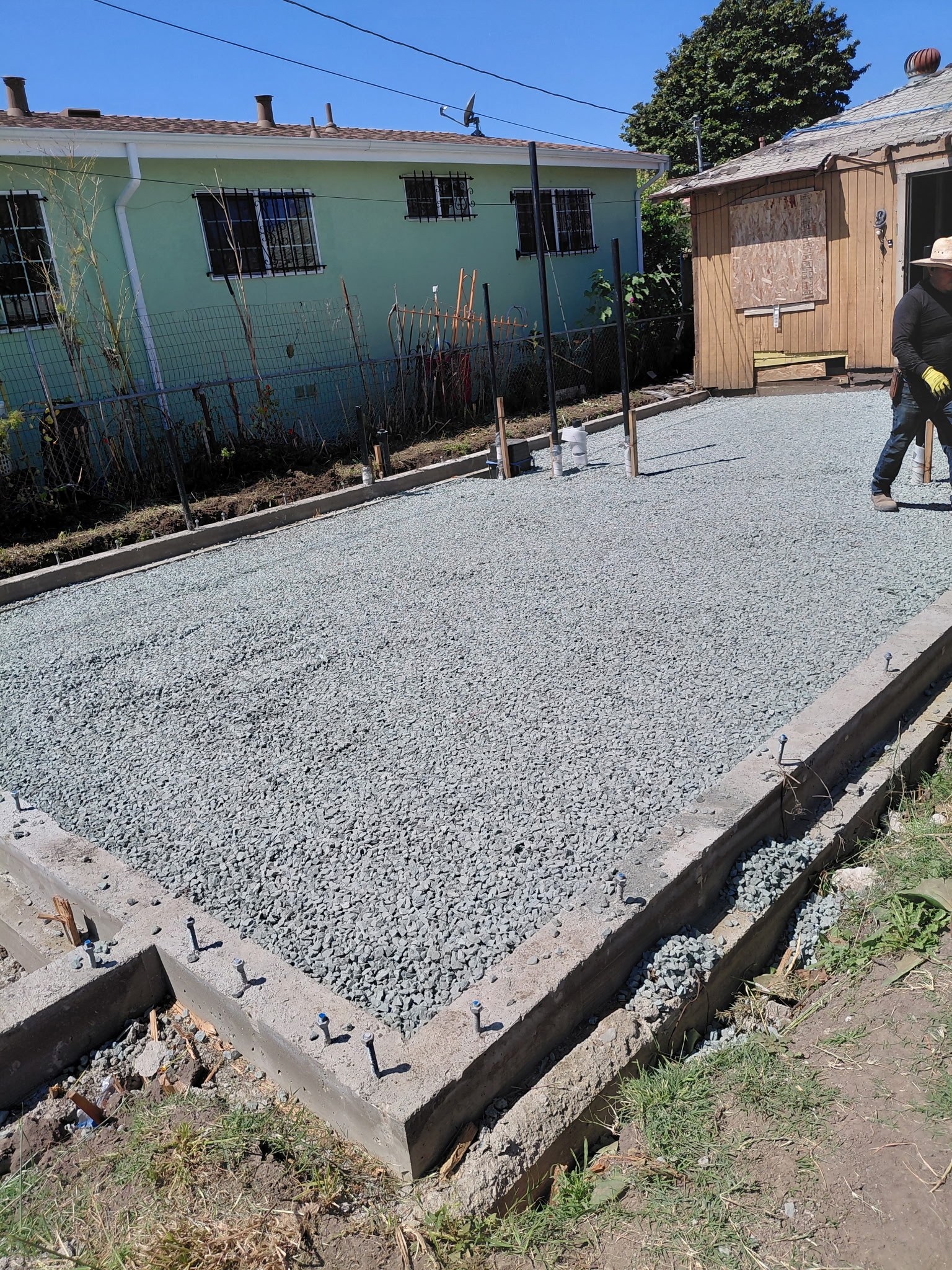 Concrete foundation preparation by 360 Construction JN