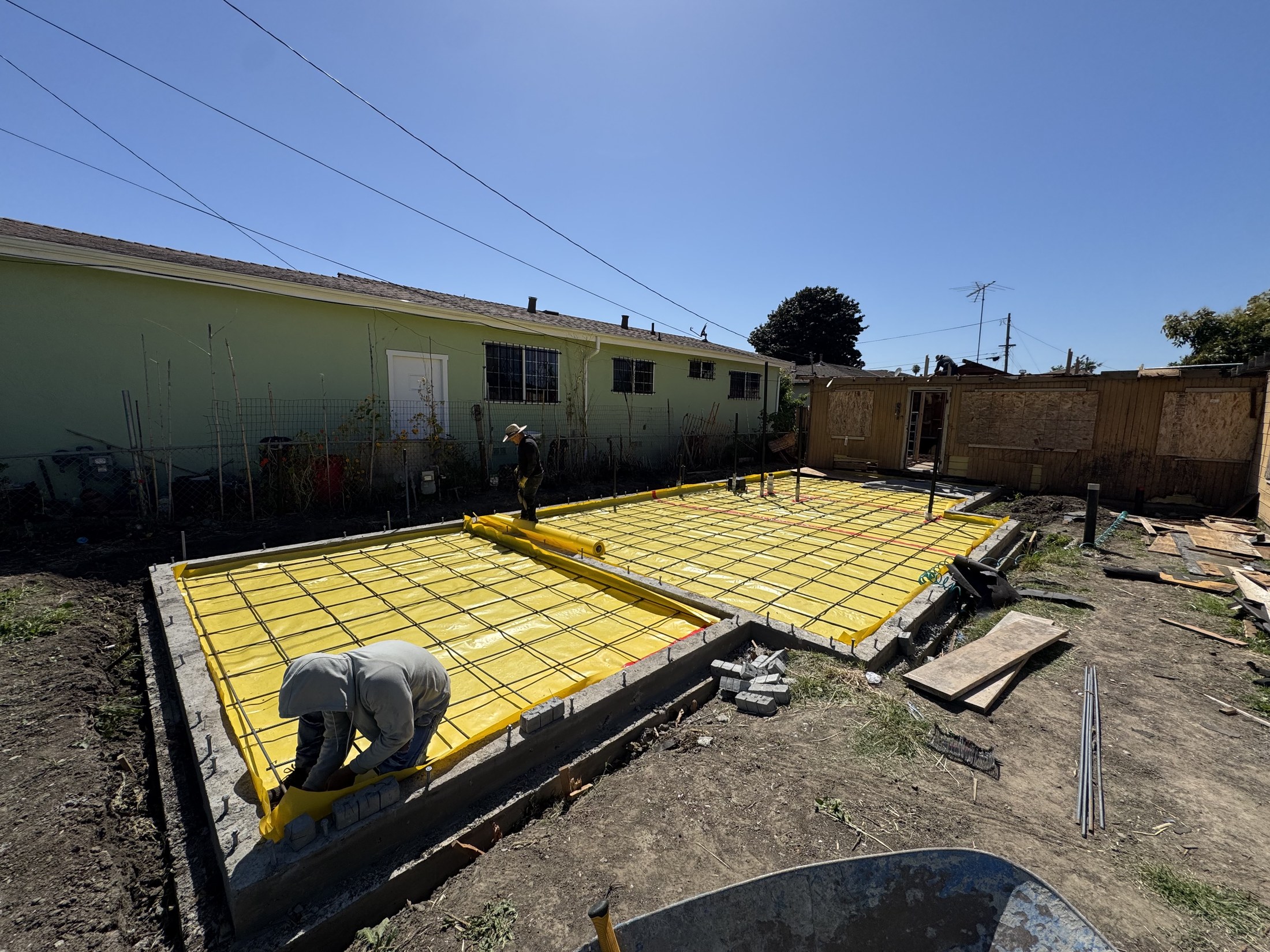 Concrete reinforcement and moisture barrier by 360 Construction JN