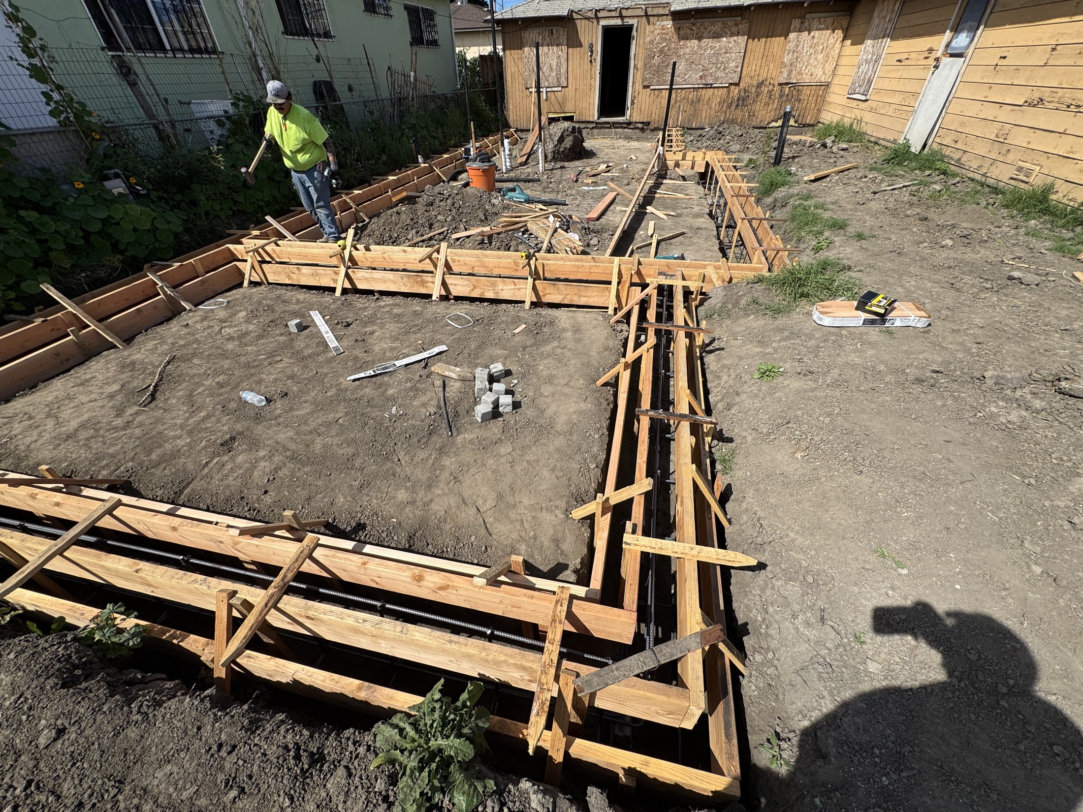 Concrete forms and rebar layout by 360 Construction JN