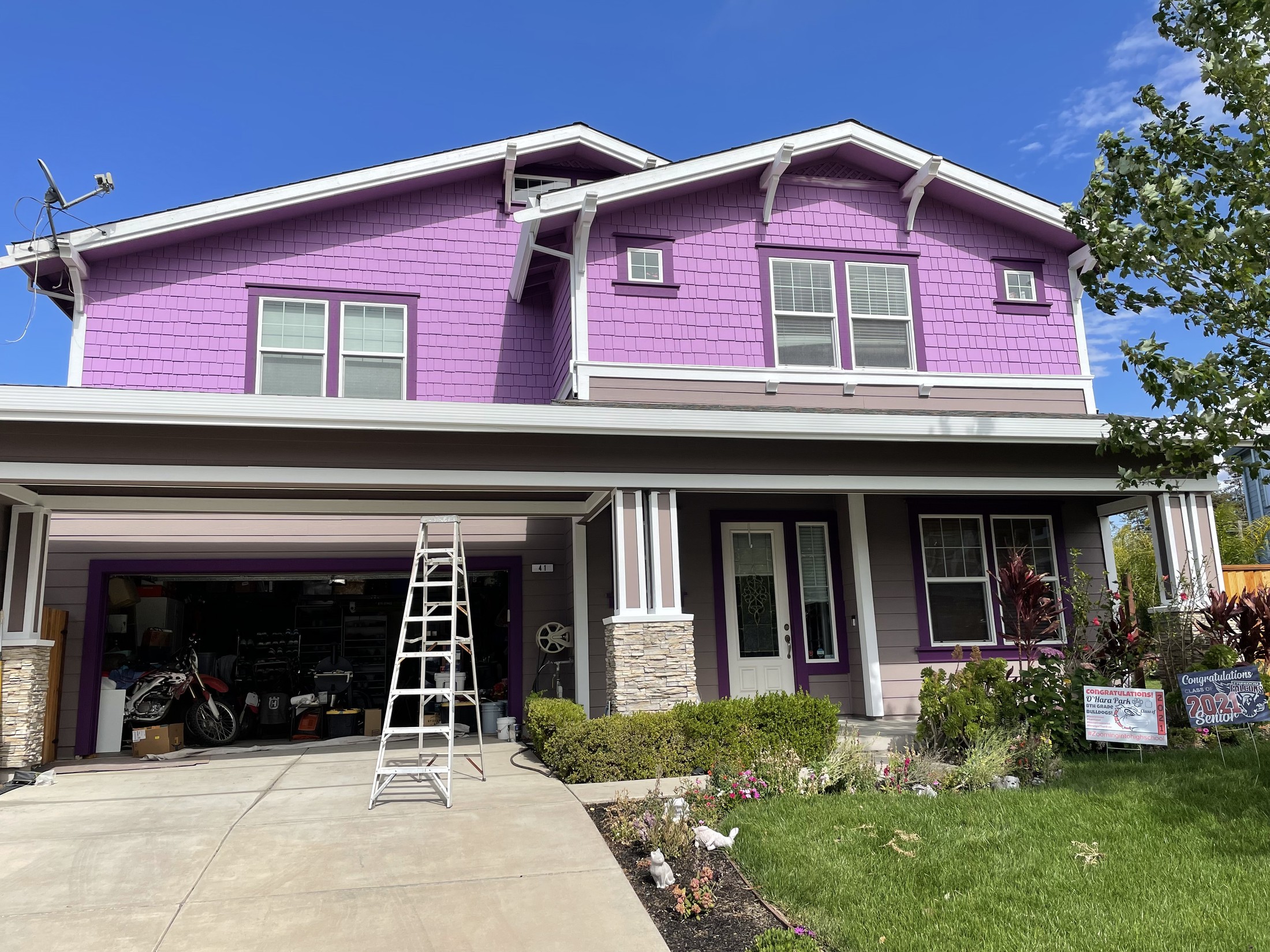 Exterior house after completed repainting work