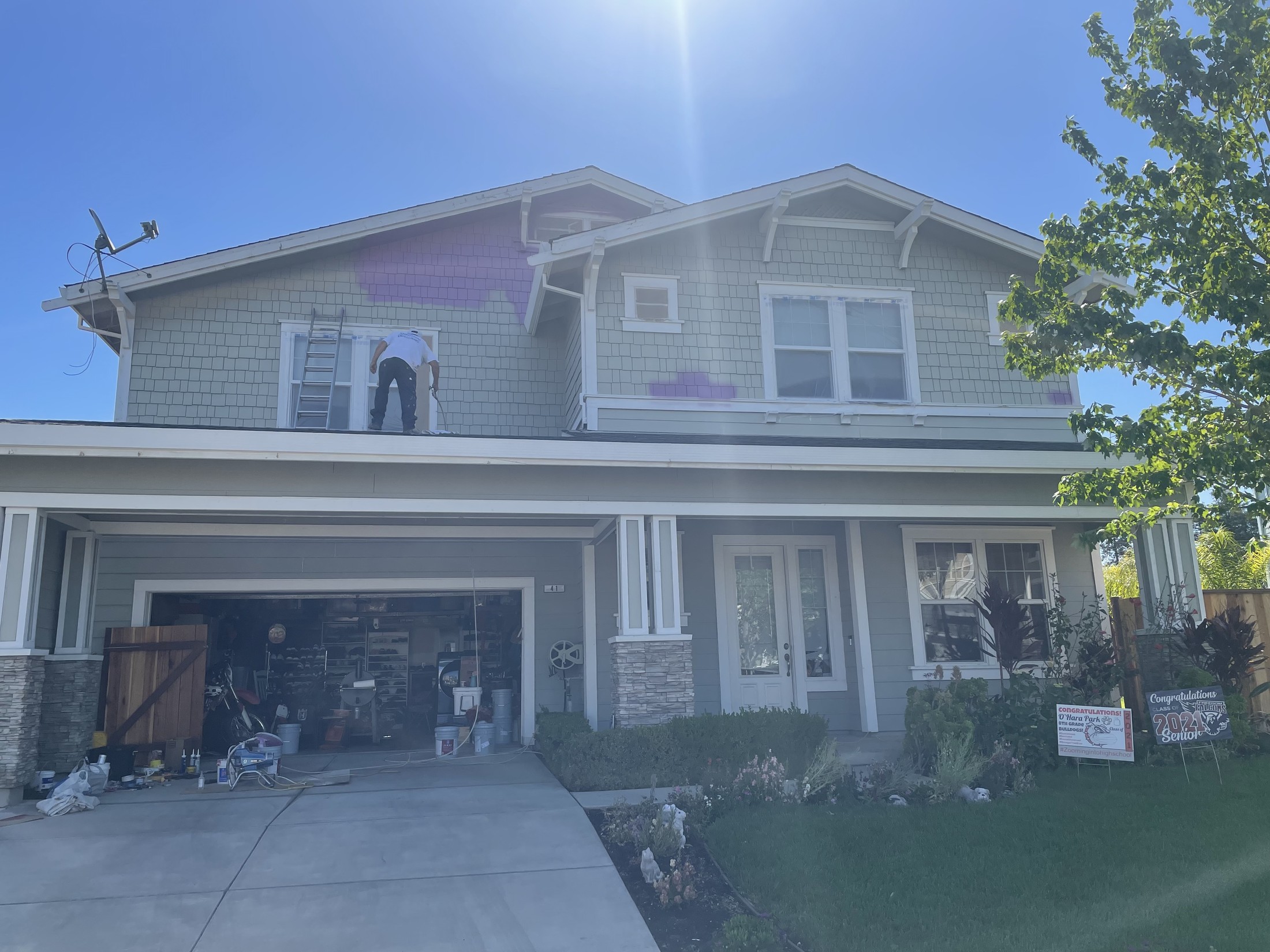 Exterior house before repainting work