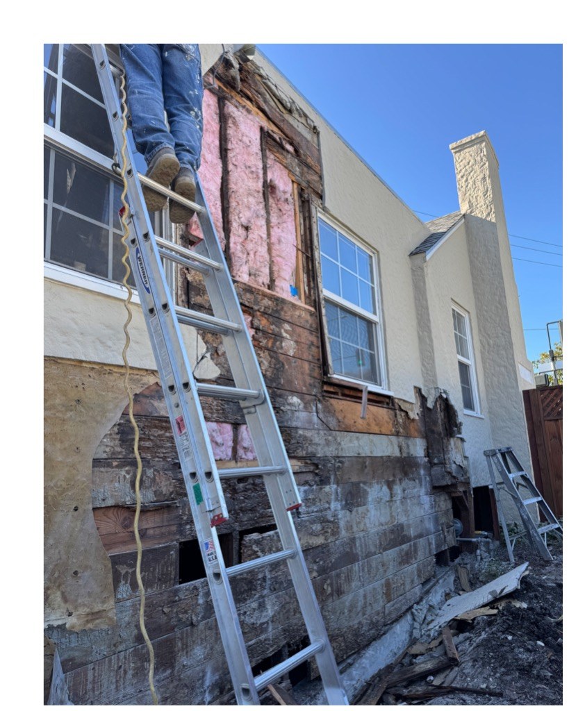 Before photo for exterior wall improvement comparison