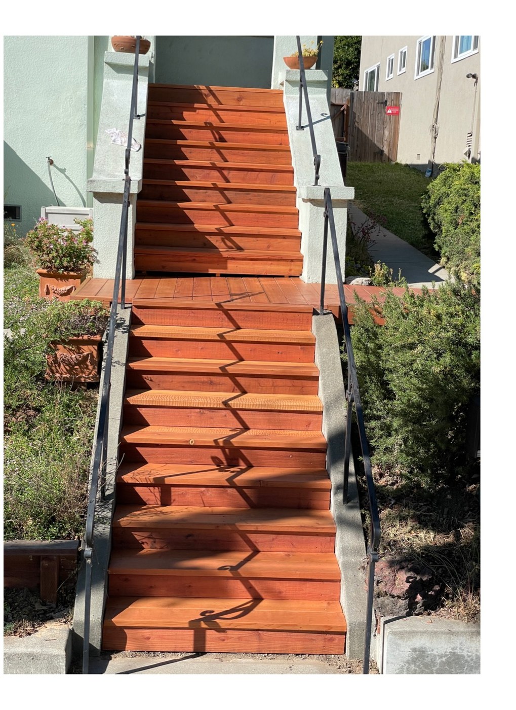 After photo for exterior stair painting comparison