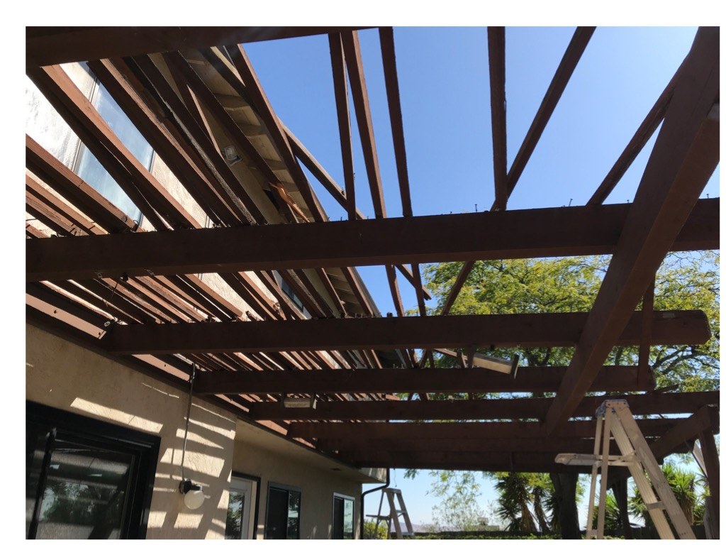 Before photo for patio cover construction comparison